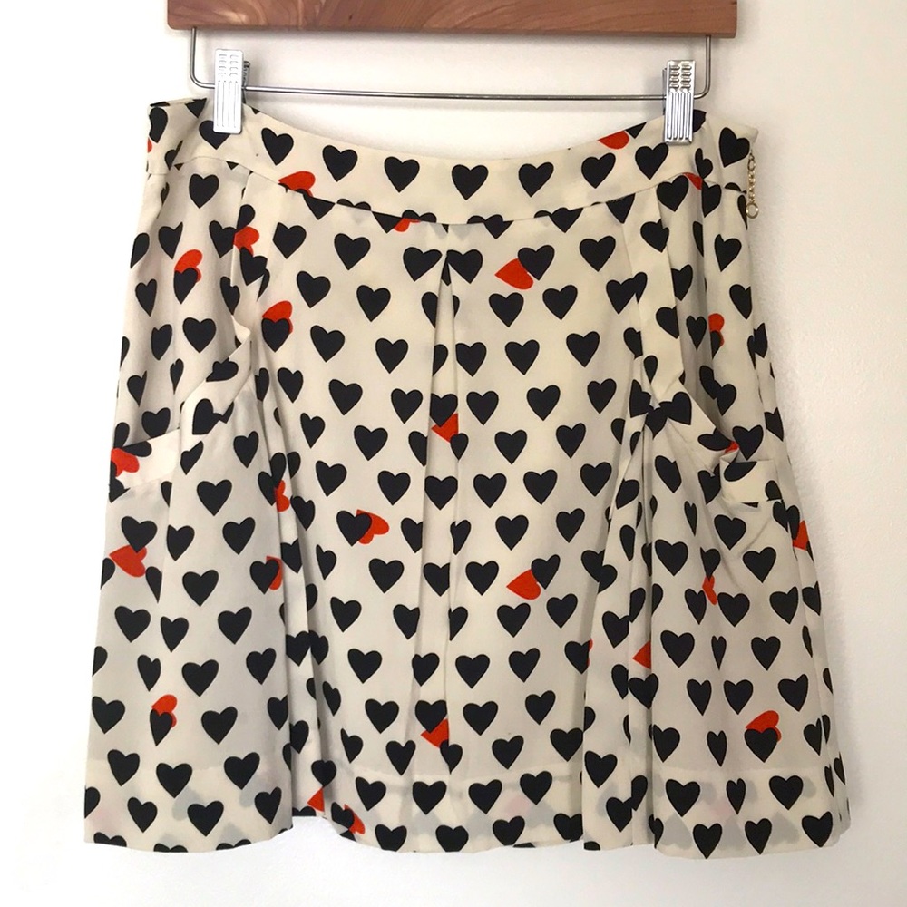 Leifsdottir 100% silk heart print skirt Anthro